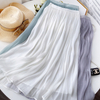 Women Summer A-Line Pink Skirt Femme Stretch High Waist Women Boho Summer Long Solid Skirt