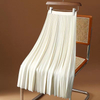 New Trendy High Waist Loose Long Skirt Women Solid Color Elegant Pleated Skirt