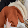 100% Cotton Custom Knit Long Sleeve Warm Baby Pullover Sweater Solid Color Toddler Girls' Wholesale for Winter Season