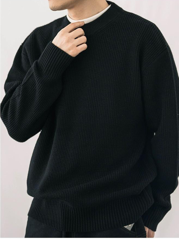 Men's Winter Fashion Cotton Knitted Jumper Breathable Pullover Sweater