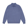 Solid Color Shirt Collar Men's Long Sleeve Casual Knit Pullover Sweatshirt Slim Fit Thermal Winter Fashion Sweater for Men