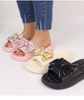 Custom Logo Bow Slippers Casual Non-slip Lightweight Soft-soled Slippers for Girls Summer Slippers