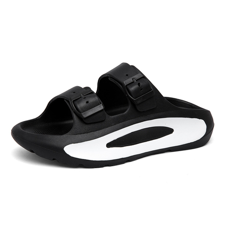 Lightweight Casual Mens Slides Shoes Thick-Soled Double Strap Eva Flip Flops Custom Logo Slides Slipper Beach Sandals Men