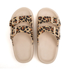 Summer Thick Bottom EVA Leopard Adjustable Two-button Trample Soft Cool Sports Slippers Outdoor Fashion House Slippers for Women