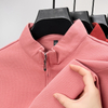 Men Casual Wear Long Sleeve Pullover Plain Solid Quarter Zip Shirts Color Quarter Zip Fleece Sweatshirt