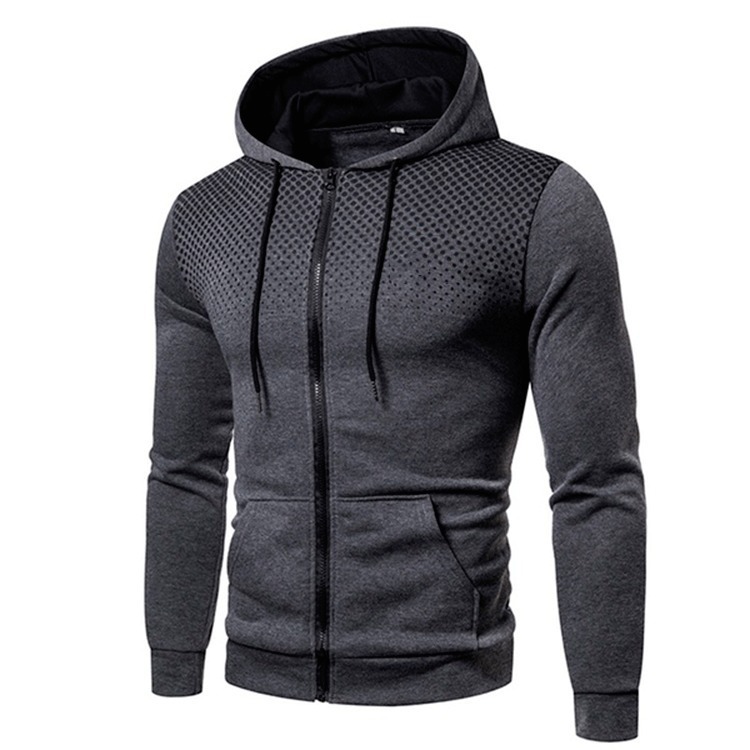  Plain Plus Size Blank Custom Printed Zip Up Gym Fitness Men Hoodies 