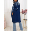 Retro Loose Long Coat Dark Washed Denim Jacket Woman