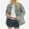 Custom Denim Jacket High Quality Fashionable Oversized Winter Jacket Logo Waterproof Cotton Women