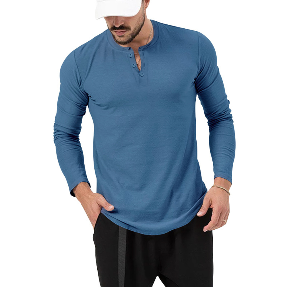  Custom Logo Men's Autumn O-neck Long Sleeved T-shirt Loose Fitting Pullover Casual Long Sleeved Men's T-shirt