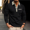Men Full Sleeve Solid Color Polo Shirt