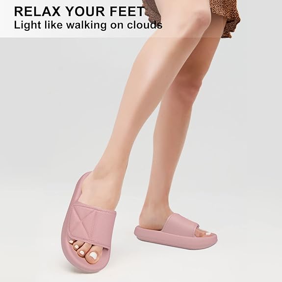 Pillow Slippers Bathroom Slides Soft Comfy Thick Sole Sandals Quick Drying Pillow Slides