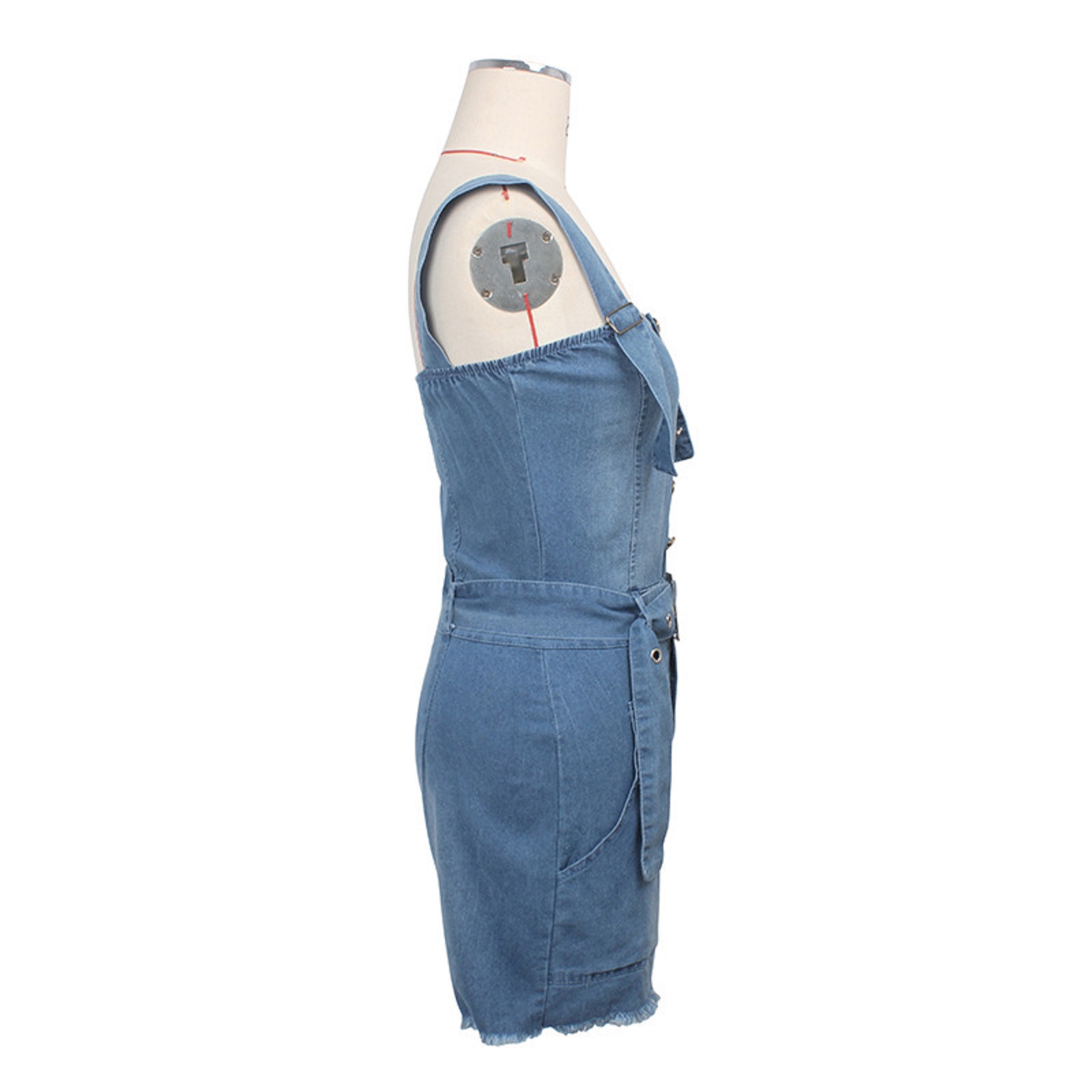 High Quality Ripped Denim Short Romper Women Jumpsuit