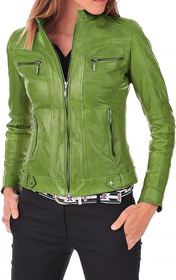 Women Leather Jacket - Zipper Closure Biker Lambskin Leather Jacket's For Girl
