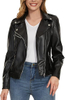 Faux Leather Jacket for Women, Moto Biker Motocycle Coat Lightweight Blazer 