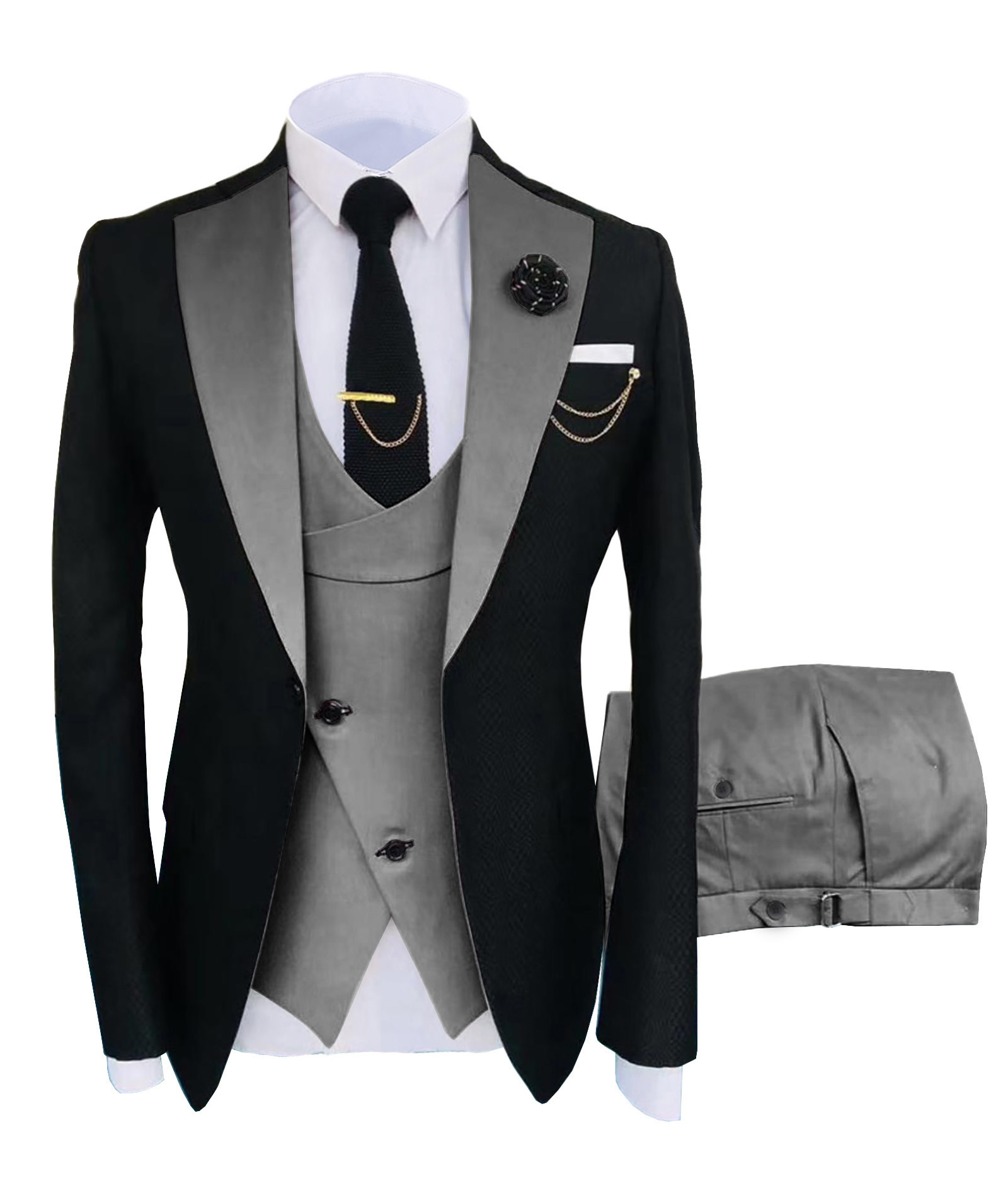 Men Suits Blazer 3 Pieces Elegant 2 Sets Luxury Wedding Business Vest Pants Coats Formal Jackets