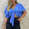 Summer Loose Cardigan Capes Bolero Shrug Flare Sleeve Tie Front Sun Protection Cardigan