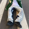 Hip Hop Custom Men's Jeans Ripped Baggy Pants Stacked Patchwork Denim Stacked Jeans Men Stacked Jeans