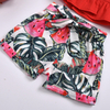  Baby Giirl Child Red Sleeveless Shirt Floral Shorts 2 Pcs Causal Suit Cloth Set