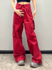 Manufacturer Oem Custom Fashion Women's Button-breasted Flap Waist Patch Pocket Cargo Pants