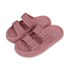 Double Buckle Thick Sole Bath Slipper Soft Platform Flip Flops Women's Slippers