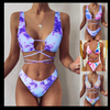 Two Piece Summer Beachwear Wholesale Comfortable Women TIE DYE Swimsuit Girls Bikini Swimwear Bra & Thong Set