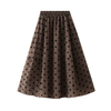 Dot Printed Women Elegant Elastic Waist Skirt Elastic High Waisted A-Line Female 2024 Spring Satin Long Skirt