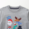 Children's Hoodie Cartoon Christmas Print Boys' Round Neck Hoodie Children's Long Sleeved Sweatshirt