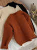 100% Cotton Custom Knit Long Sleeve Warm Baby Pullover Sweater Solid Color Toddler Girls' Wholesale for Winter Season
