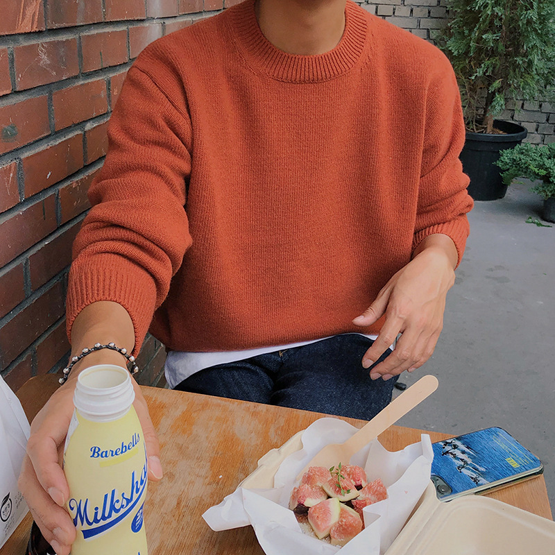 OEM & ODM Men Sweaters Cartoon Pullover Knitwear Fashion Knit Sweater Crew Neck Cotton Custom Sweater