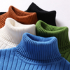 Winter Fall Men's Sweaters Solid Color Turtle Neck Men Clothing Pullover Ribbed Knitted Turtleneck Sweater Men