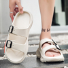Lightweight Casual Mens Slides Shoes Thick-Soled Double Strap Eva Flip Flops Custom Logo Slides Slipper Beach Sandals Men