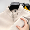 Men Casual Wear Long Sleeve Pullover Plain Solid Quarter Zip Shirts Color Quarter Zip Fleece Sweatshirt
