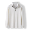 Men Casual Wear Long Sleeve Pullover Plain Solid Quarter Zip Shirts Color Quarter Zip Fleece Sweatshirt