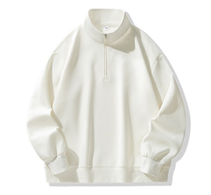 Men'S Stand-Up Collar Sweater Pullover Sweatshirt Zip Collar Custom Design Zip Neck Hoodies For Men
