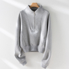 Custom Logo Womens Sweatshirts Cotton Half Zip Up Stand Collar Panels Design Hoodie&Sweatshirt
