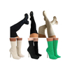 Stretch Heeled High Heel Boots Square Toe Sexy Stiletto Knitted Ankle Sock Boots for Women