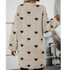 Valentine's Day Love Knit Cardigan Love Pocket V-neck Mid-length Coat