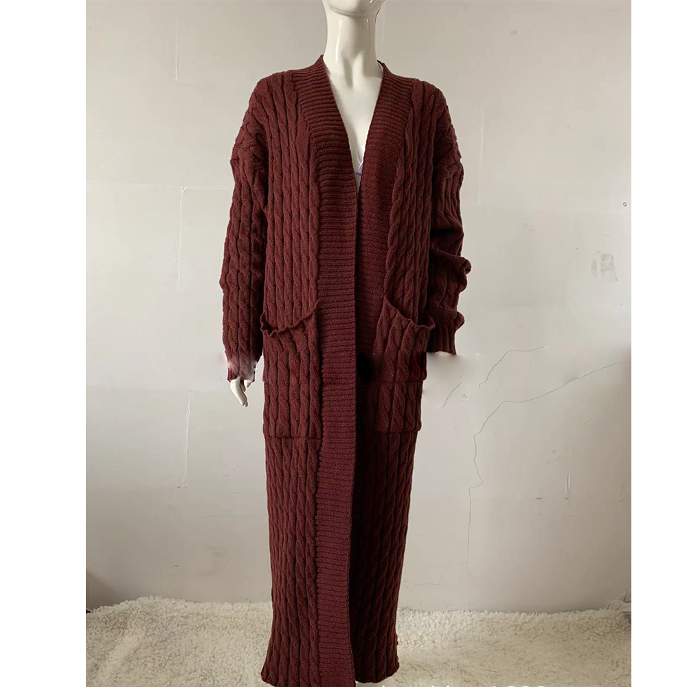 Long Knit Sweater Cardigan Long Coat Thick Coat
