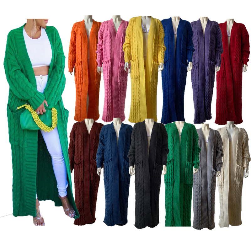 Long Knit Sweater Cardigan Long Coat Thick Coat