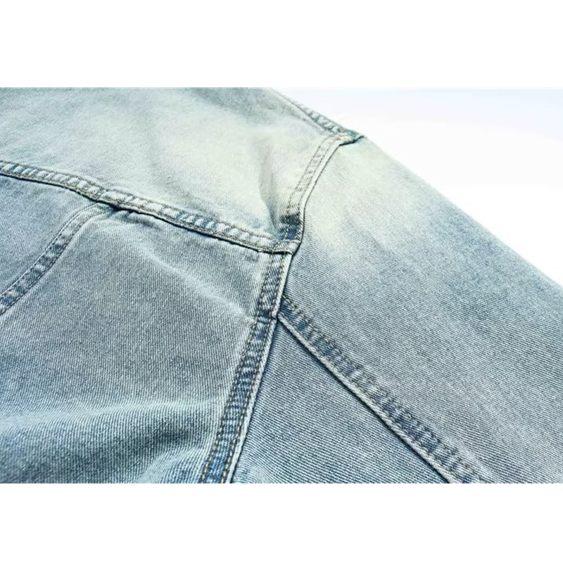 Custom Print Logo No String Acid Wash Hoodie Cotton Thick Design Streetwear Heavyweight Denim Oversize Men Hoodie