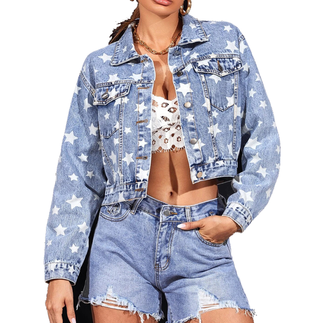 Long Sleeve Casual Women's Stretch Denim Jacket