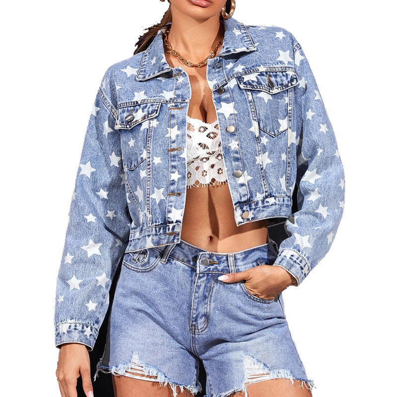 Long Sleeve Casual Women's Stretch Denim Jacket