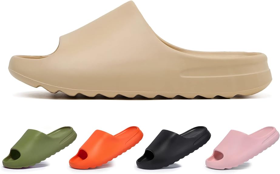Comfort Lightweight Soft Pillow Slippers Spa Open Toe Platform Slide 