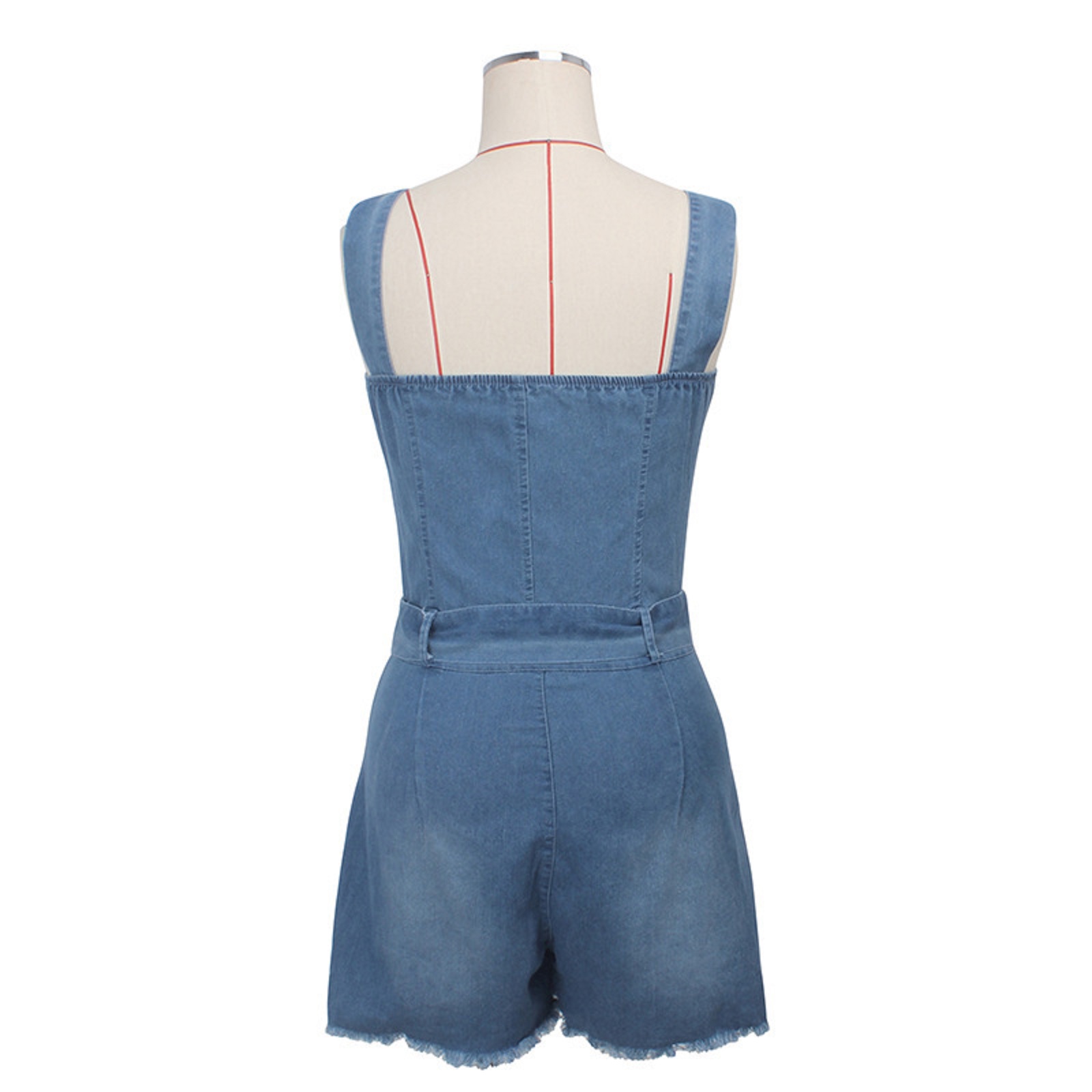 High Quality Ripped Denim Short Romper Women Jumpsuit