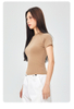 Spring/Summer Round Neck Raglan Sleeve T-shirt Women's Solid Color Top Slim Fit Short Sleeve