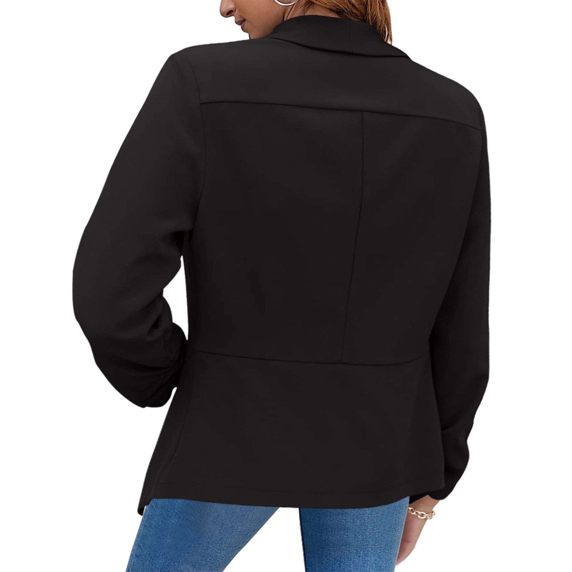 Womens Lightweight Thin 3/4 Sleeve Open Front Blazer Plus Size Woman Blazer Jacket