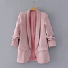 Women's Candy Color Cuff Fold Buckle Free Suit SML