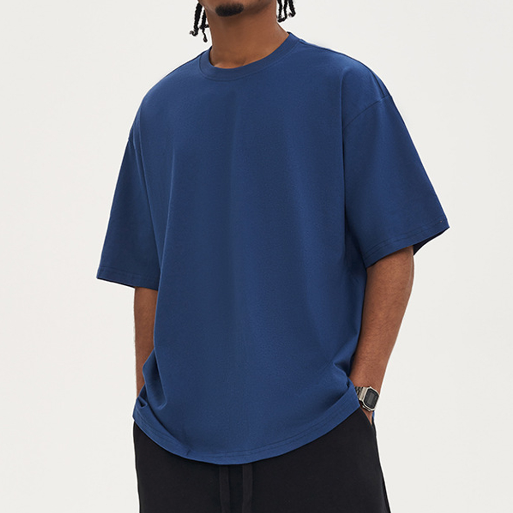 Blanks Oversized T-shirts Unisex Boxy T Shirt Hip Hop T-shirt Solid Heavyweight 100% Cotton 220 GSM Streetwear T Shirt for Men