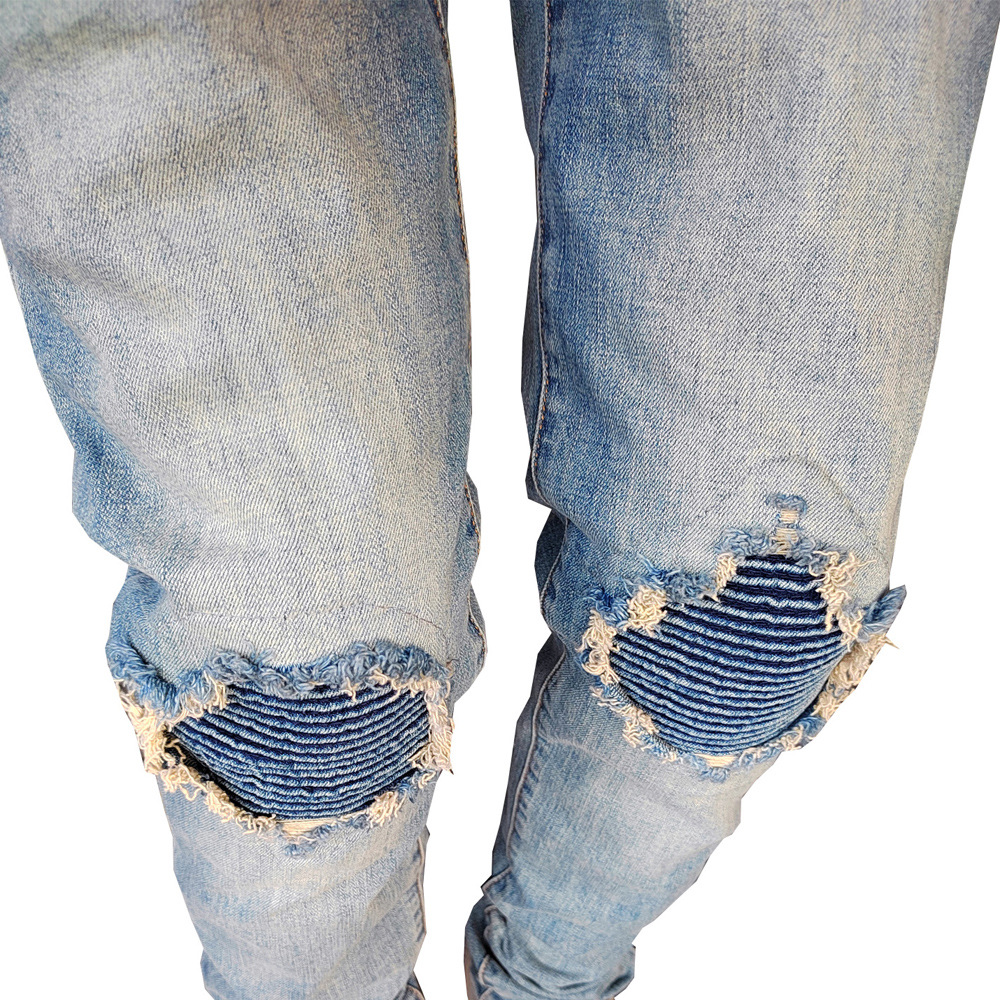 Street Slim Fit Custom Jeans Brand Jeans Denim Ripped Men's Jeans