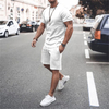 Custom Logo Plus Size Two Piece Short Set Men Cotton Short Sleeves Mens Short Set Blank Sweat Suits Plain Jogging Suit